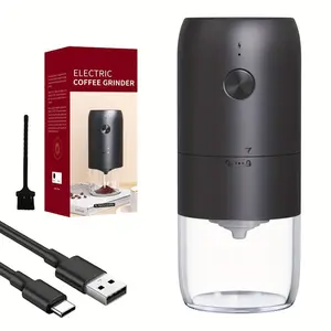 Portable electric coffee grinder.Type-C charging (including 1800mAh lithium battery).Bean warehouse (25g) + battery life (15-20 cups).One-key grinding/pure copper motor/detachable whole body/easy to clean.Suitable for grinding all kinds of coffee beans