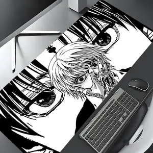 Retro black and white horror comic design gaming mouse pad, stylish desktop protection pad  23.6x13.8in(60x35cm) Shortcuts Mouse Pad