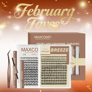 BREEZE and IRIS | MaxComfi No Itchy Eyes Here Long-Lasting, Waterproof & Super Soft & Thin Band Too VIVI STYLE GLOSA |  Waterproof Long-Lasting Natural Daily Volume Style Beginner-Friendly DIY Lashes for Flawless Voluminous Look Trendy Must-Have Clusters
