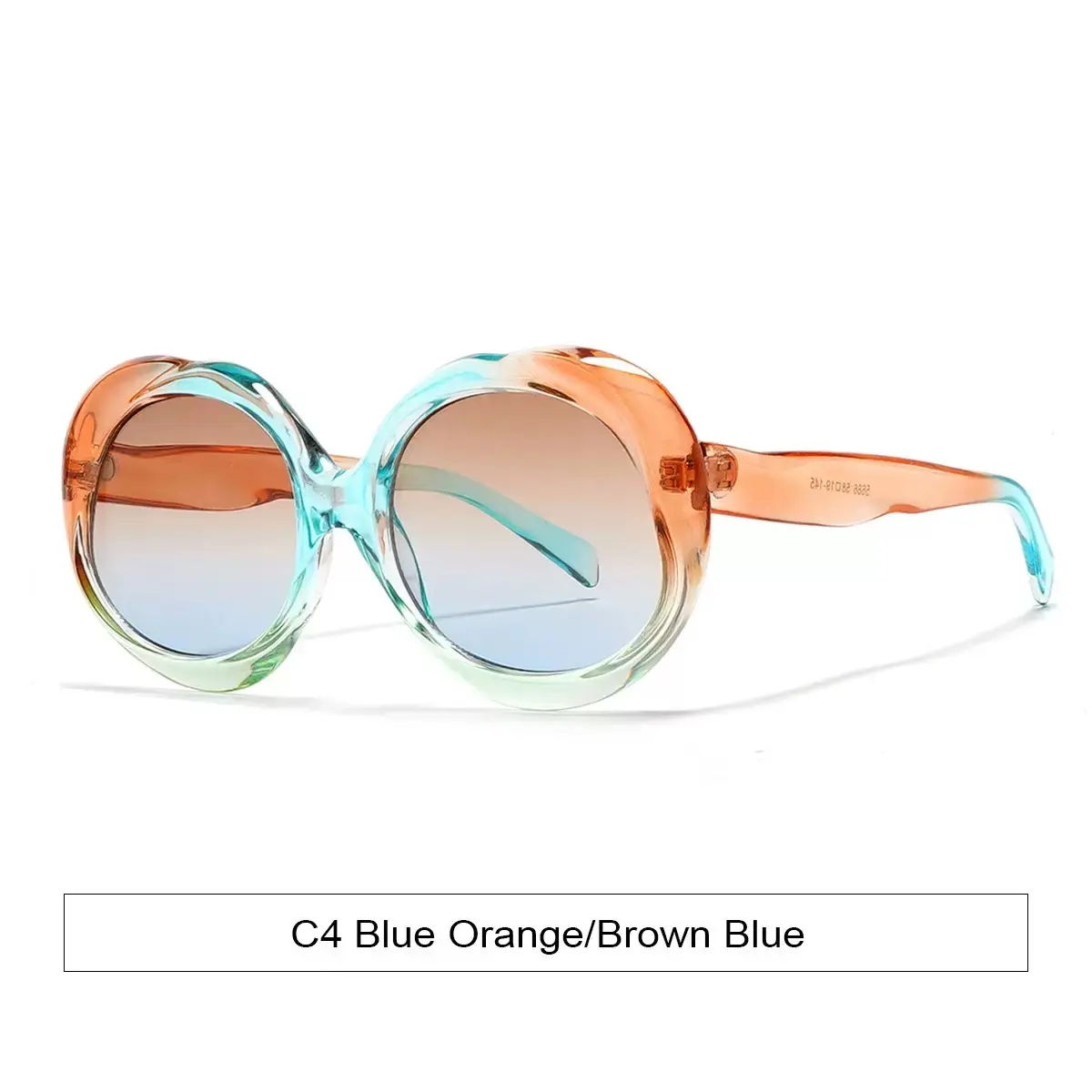 Women's Trendy Gradient Oversized Square-Round UV400 Protection Sunglasses - Gender-Neutral, Polymer, Round, Circular Fashion Eyewear, Gender-Neutral Women's Sunglasses, Polymer Women's Sunglasses