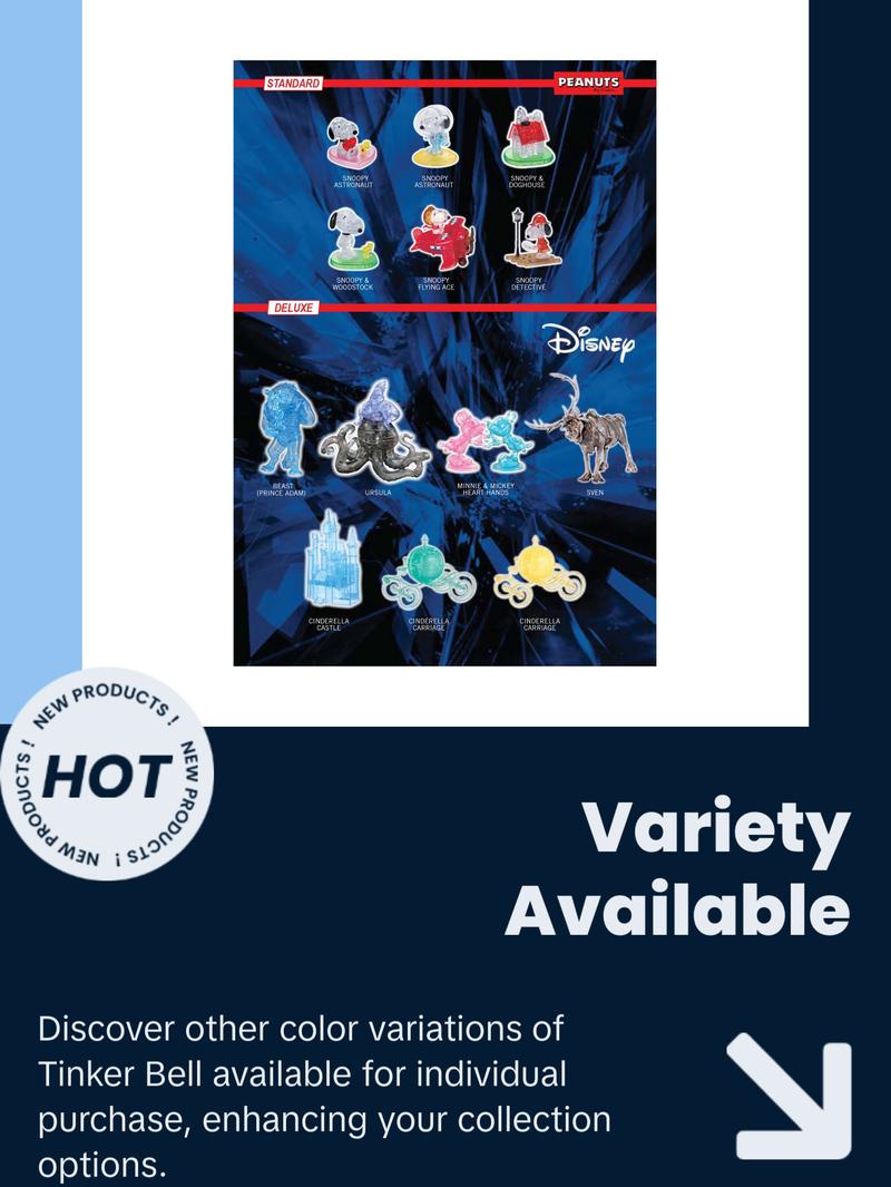 3D Crystal Puzzle - Disney 100 Platinum Edition - Tinker Bell: 43 Pcs