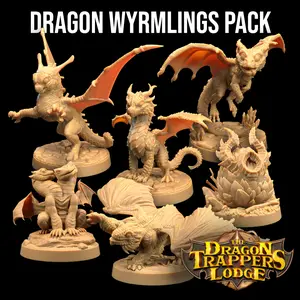 Baby Dragons Wyrmling Pack | 32mm Scale | Miniature RPG Tabletop Mini Resin DnD Dungeons and Dragons (Copy) (Copy)