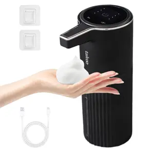 Takoo Automatic Foaming Soap Dispenser 4-Level Adjustable Electric Foam Hand Soap Dispenser USB Rechargeable Touchless for Bathroom Countertop Kitchen