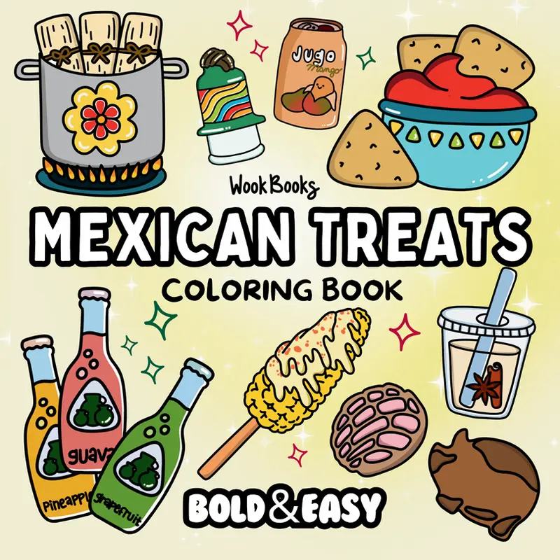 Mexican Treats Coloring Book & Reusable Protective Sheet by Wook Books