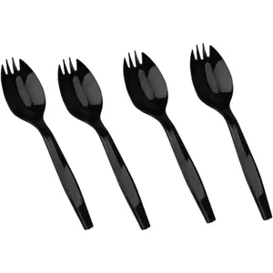 100 PCS Small Disposable Plastic Sporks, Mini Forks for Desserts Ice Cream, Disposable Utensils for Party Wedding Picnics Buffet