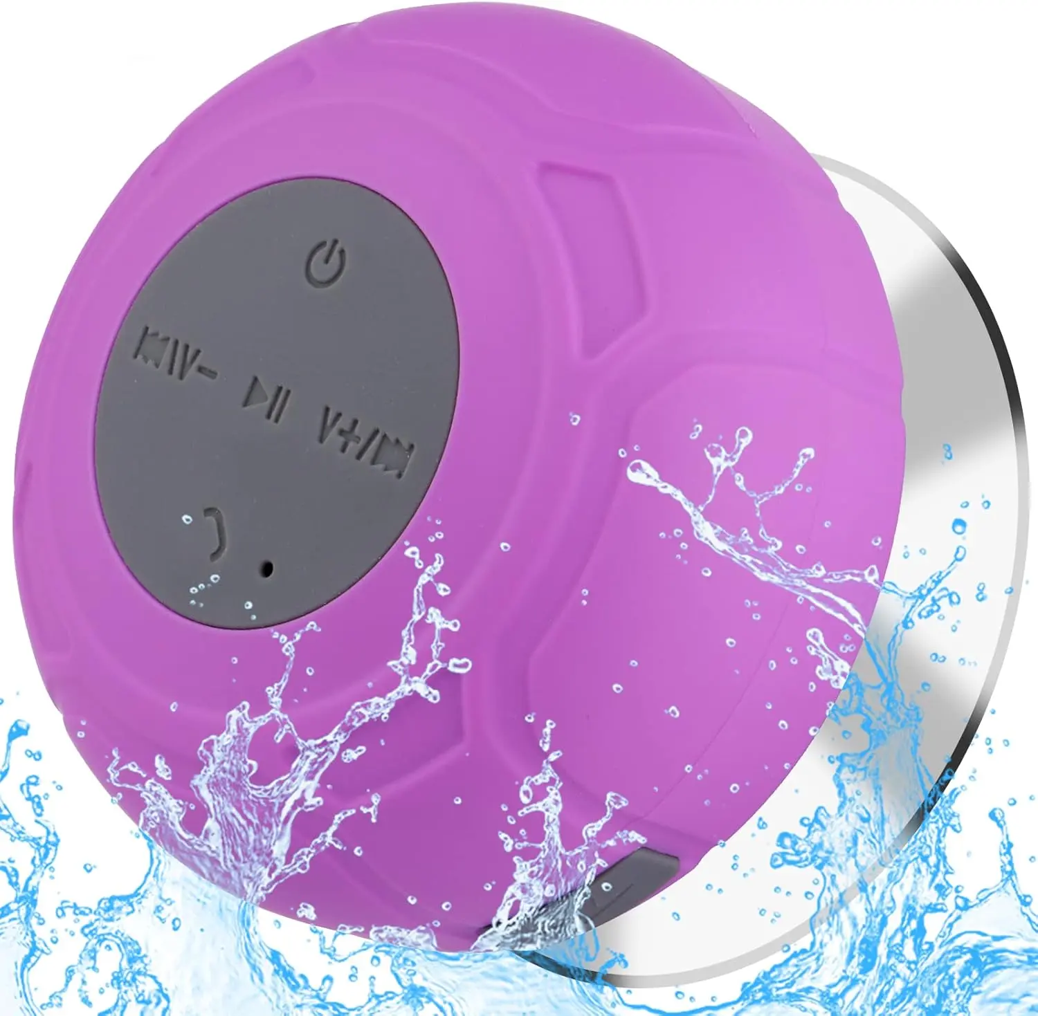 Shower Speaker  Portable  Water-Resistant Speaker Suction Cup,Built-in Mic Speakerphone for  Phone Tablet Bathroom Kitchen - Purple