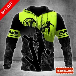 Personalized Arborist T-Shirt – Custom Name 3D Printed Work Shirt for Men and Women – Functional Tree Climber Tee, Unique Arborist Gift