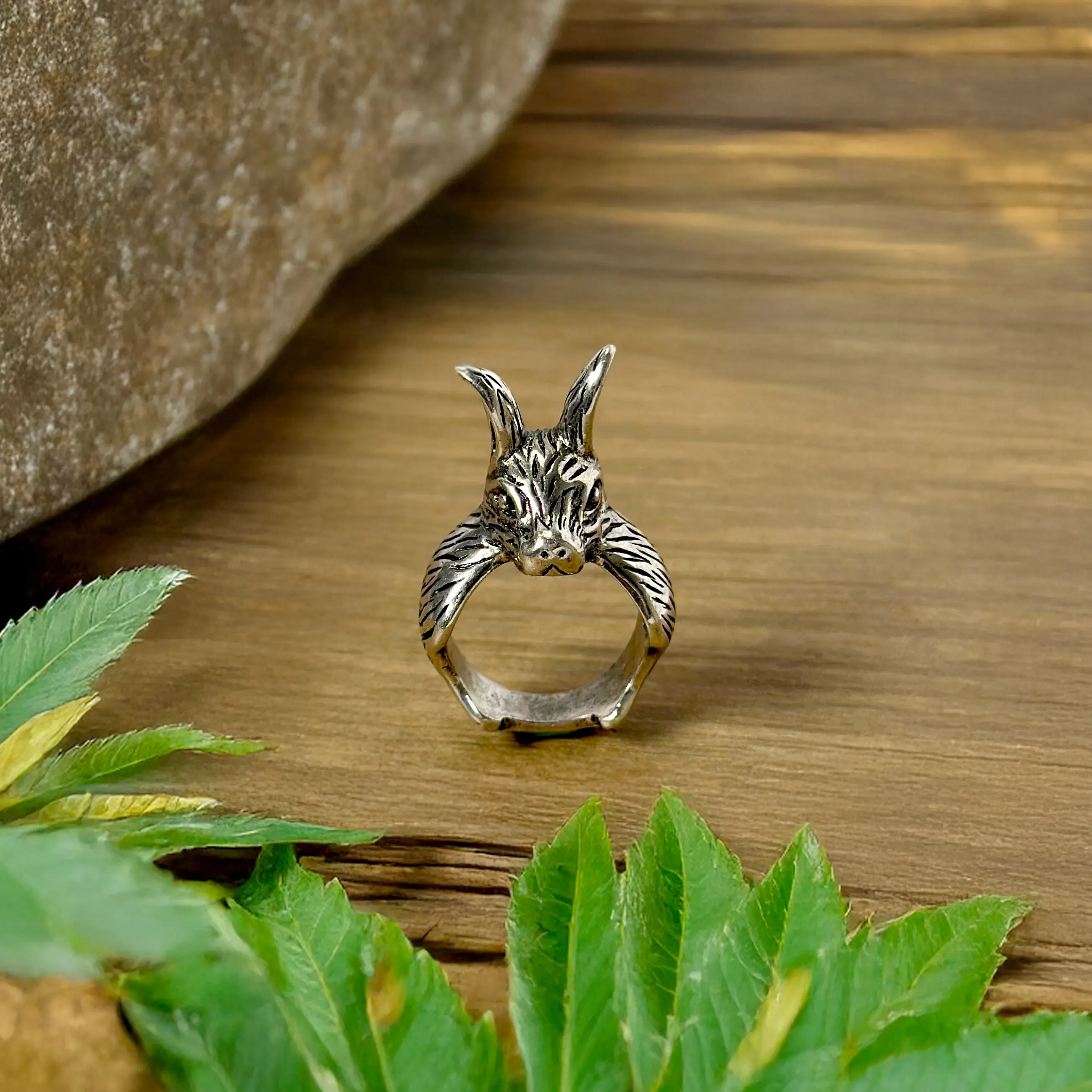 Rabbit Retro Ring, Handmade Ring