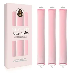 Overnight Heatless Hair Curler Blowout Rods Jumbo, Heatless Curls Satin Jumbo Flexi Rods to Sleep in,Soft Heatless Rod for All Hair Types,No Heat Overnight Sleeping Curls Styling Tools （Pink）