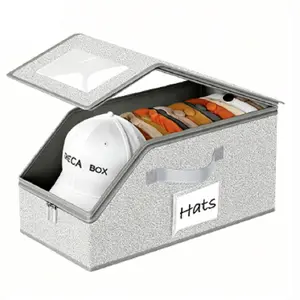 Stackable Hat Storage Boxes for Baseball Caps, Holds Up to 24 Hats, Durable Cardboard Box for Men, Classic Style, mens gifts，Space-Saving Hat Box for Closet,home essential