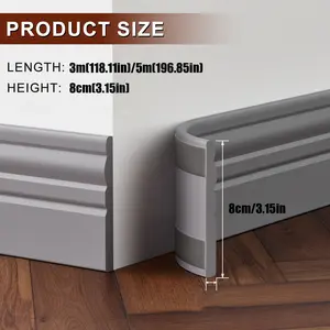 NBR Foam Baseboard Trim Self Stick Floor Molding Multi Size Color Waterproof Anti CollisionFlexible Durable European Design Wall Decoration