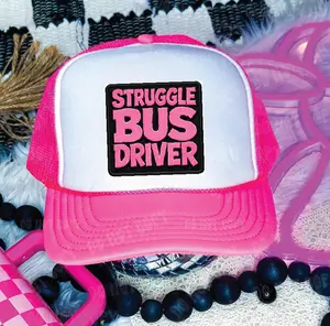 Struggle Bus Driver -Neon Pink and White Unisex Foam Trucker HAT