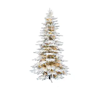 Snowy Artificial Christmas Tree with Clear Smart String Light