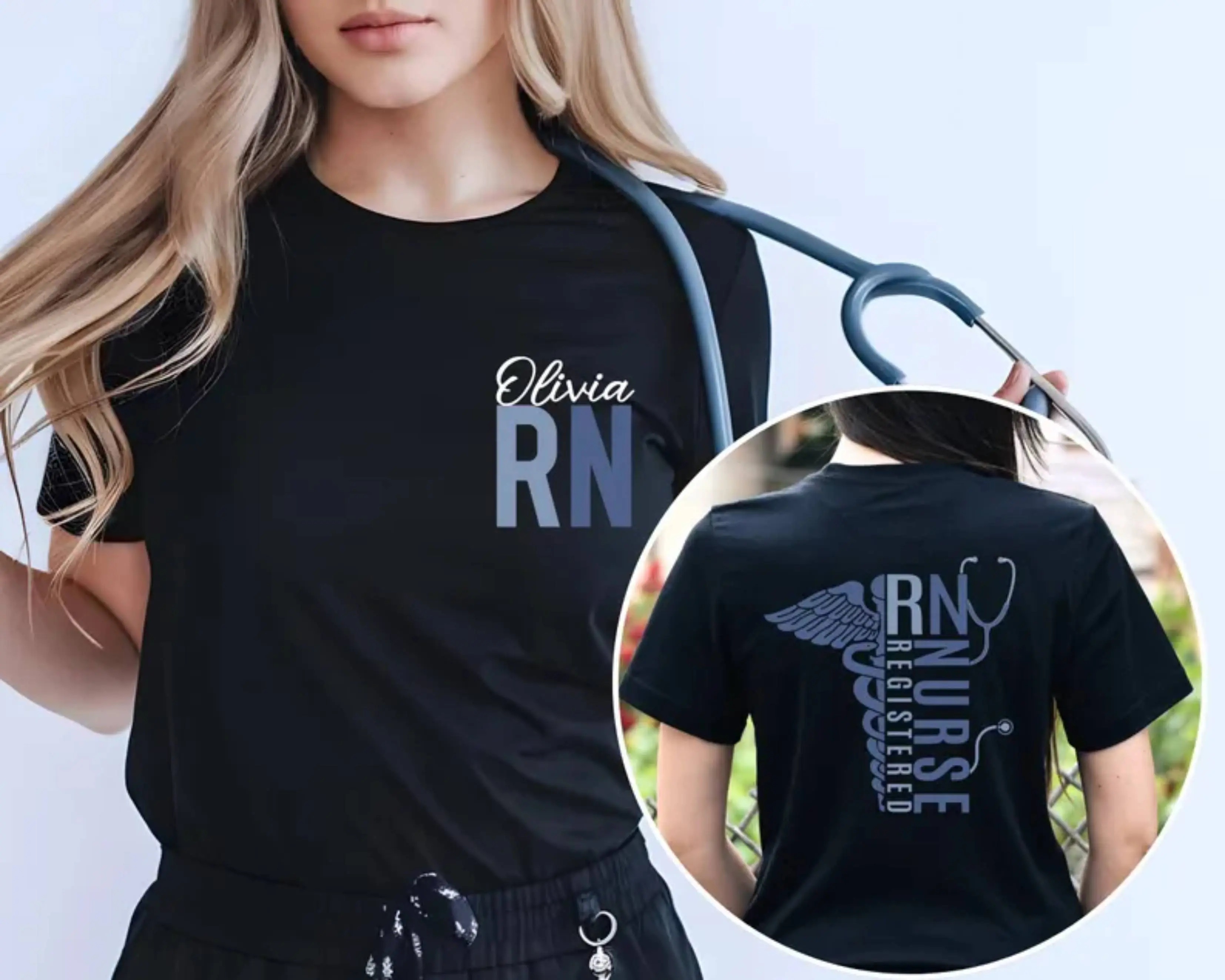 Personalized RN Nurse Shirt with Name | Custom Registered Nurse T-Shirt