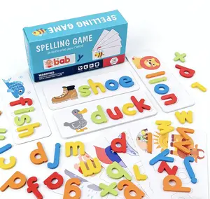 Wooden Spelling Game for Toddlers & Preschool Kids 36 Cards Montessori Learning Toy Safe Durable Educational Tool for Early Education Engaging Playful