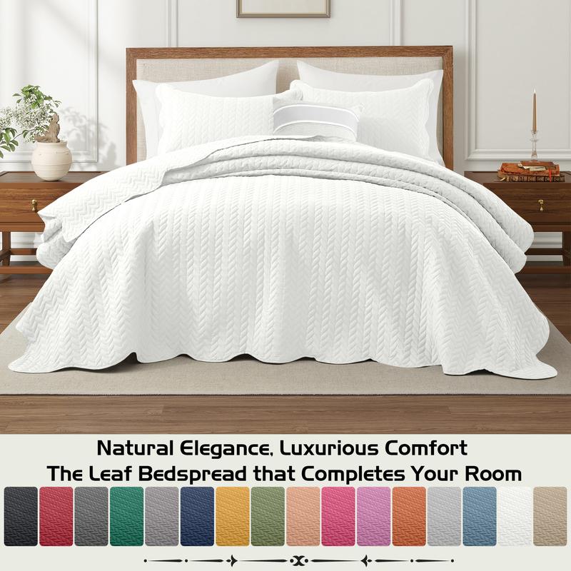 【 Jumpstart Sale 】Imperial Homeware 3 Pcs Quilted Bedspread Bedding Set Reversible Microfiber Coverlet with Pillow Shams for Summer - Lightweight Embossed Design Smooth & Skin Friendly Twin size (Include 1 Pillow Sham), Queen, King & California King Size