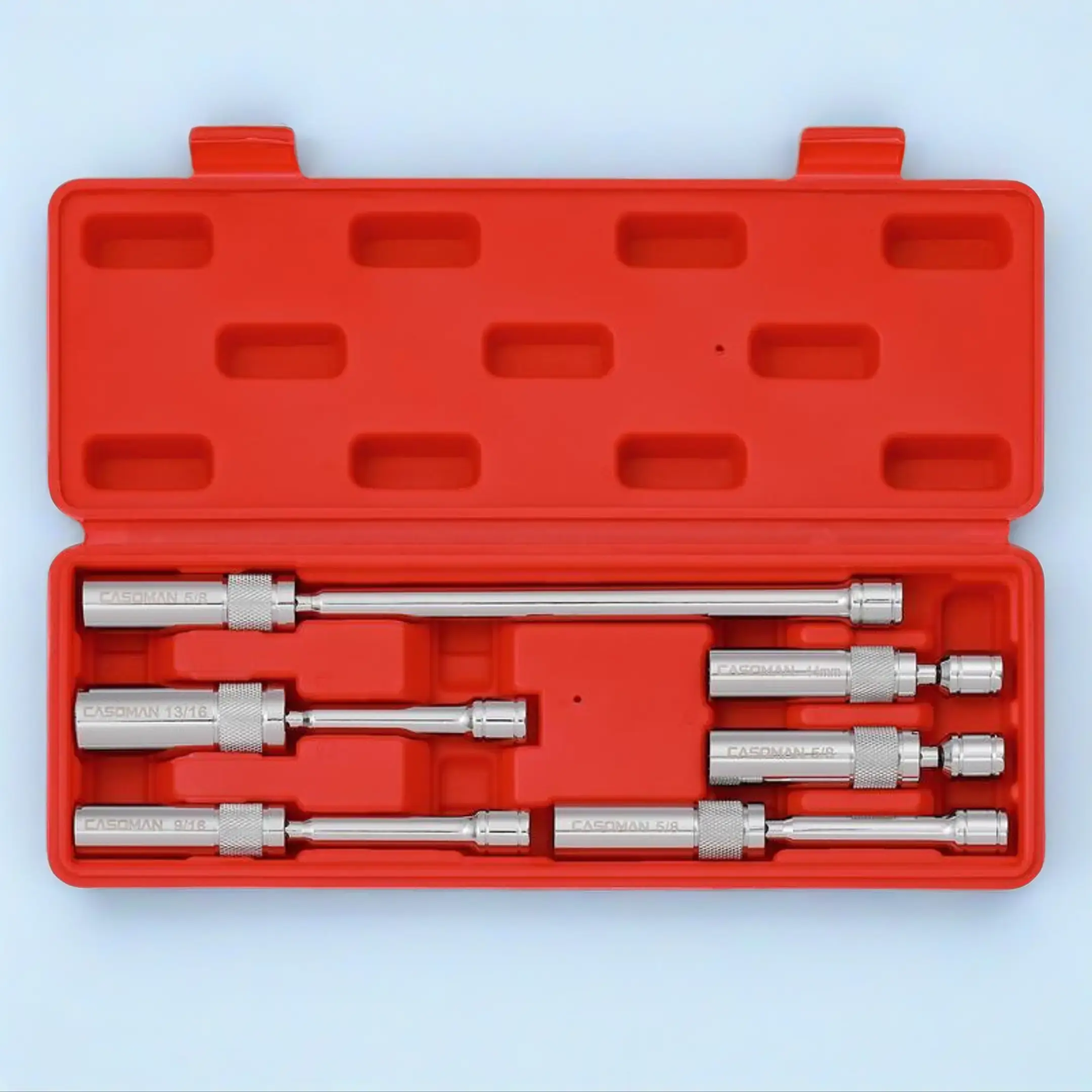 6-piece 3/8-inch Drive Magnetic Swivel Spark Plug Socket Set CR-V Steel 12-point Design Includes 9/16-inch 5/8-inch 13/16-inch 14mm Sizes