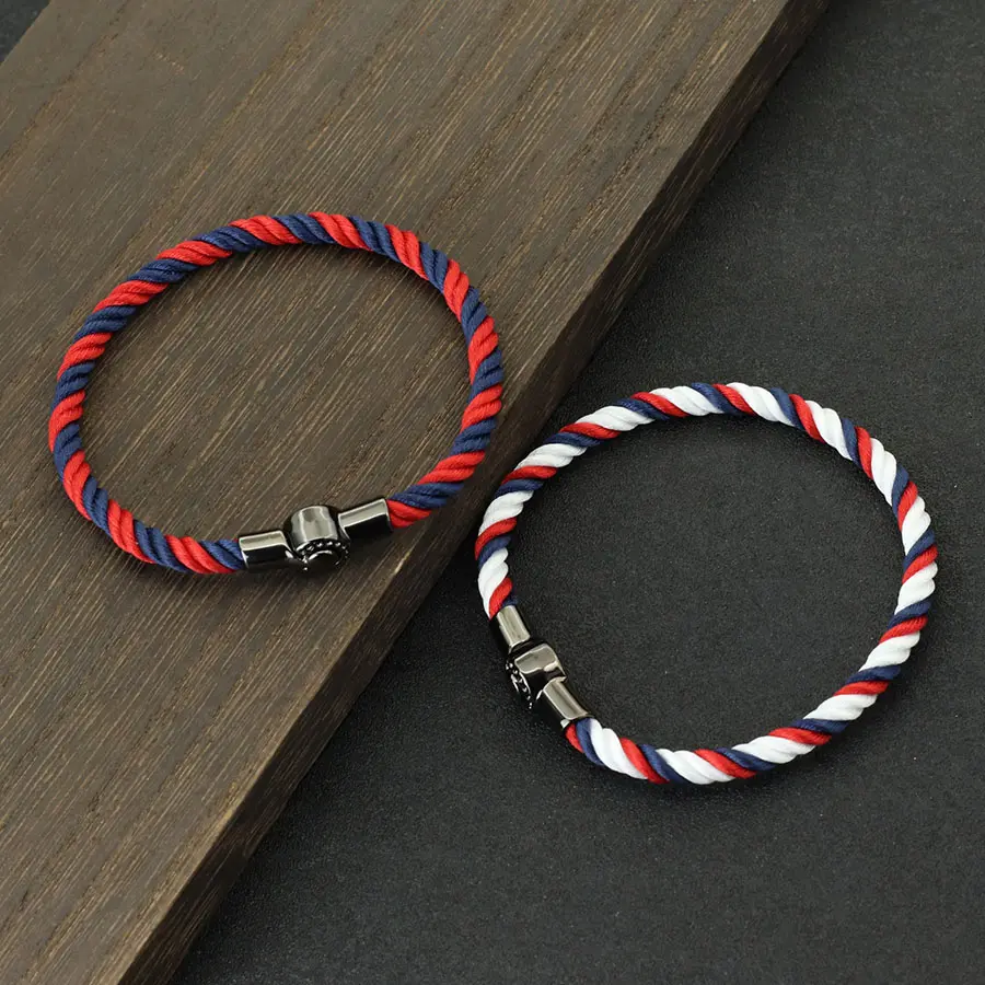 Unique Handmade 6mm Rope Bracelet Men Women 2 Colors Interwoven Black Magnet Buckle Braclet 3 Sizes Nautical Couple Gift Jewelry