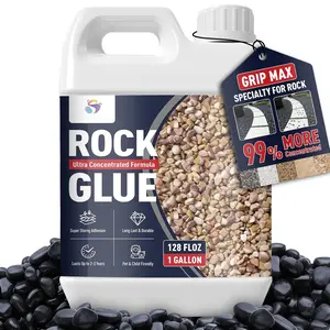 Rock Glue 1 Gallon Rock Glue for Landscaping, Ground Coverage & Pet Safe Mulch Glues for Rocks Lockscape Pea Gravel/Pebbles/Stones-Glue Mulch Glues for Walkways, Yards, Patios, Driveway Clear