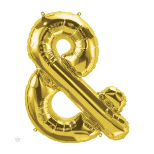 Gold Ampersand Symbol 34" Mylar Balloon