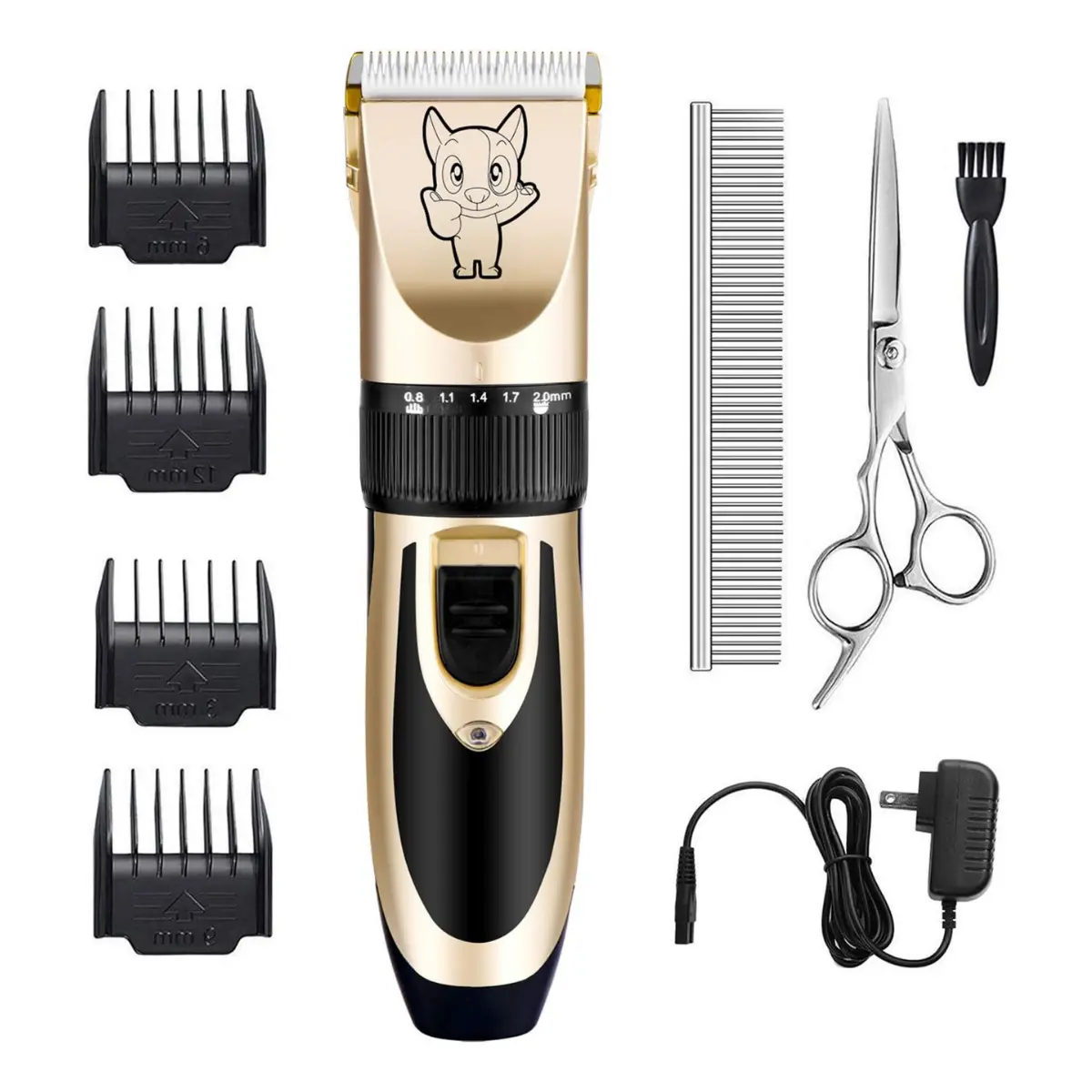 Cordless Rechargeable Low-Noise Electric Dog Grooming Clippers Kit, Quiet Pet Hair Trimmer for Dogs & Cats, 12Mm