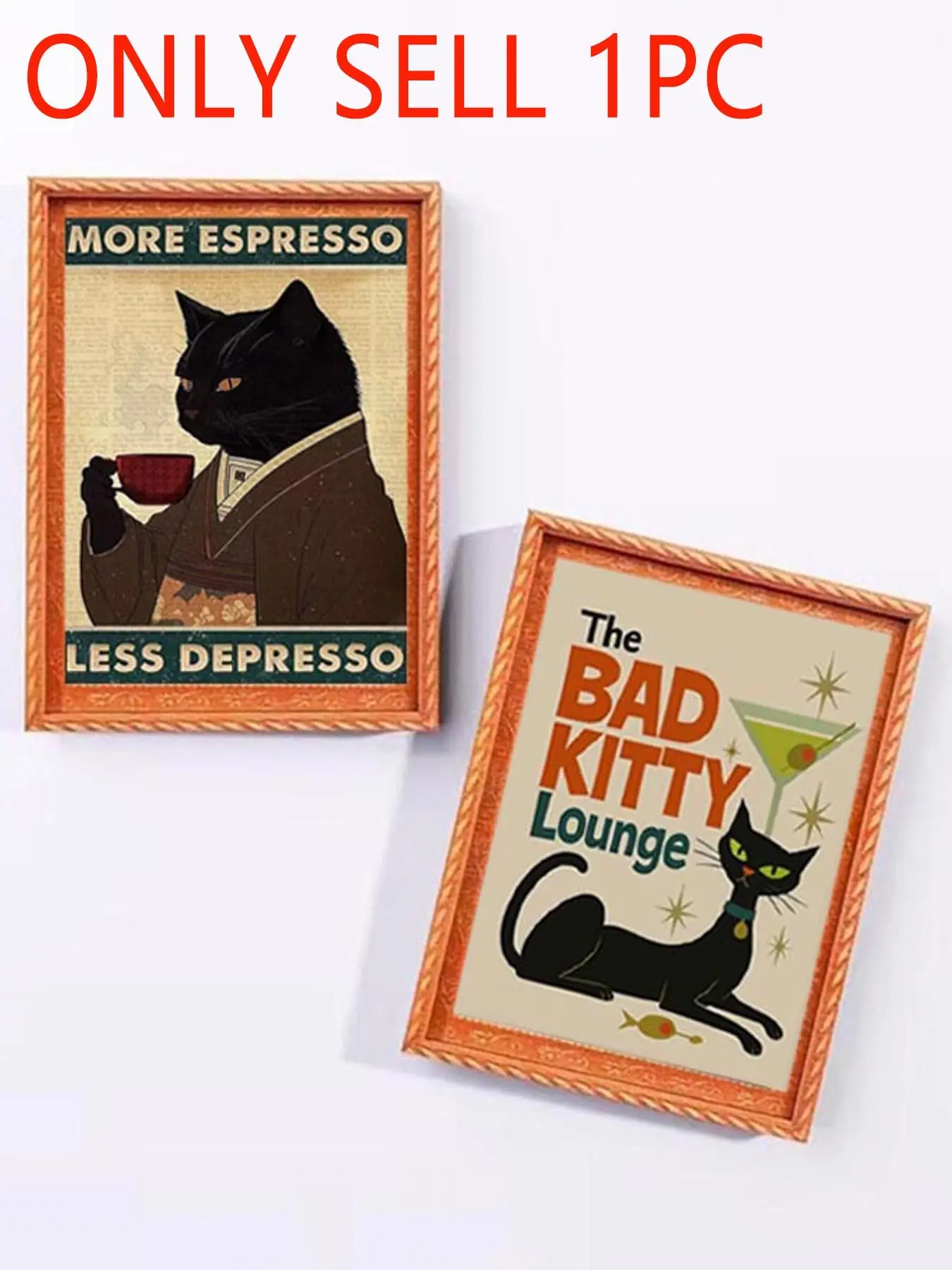 1pc Retro Black Cat Drinking Coffee Fridge Magnet, Magnets for fridge, American-style Fridge Magnet Decor, Suitable for Fridge Decor, Home Decoration Accessories, Fun Home Decorations, Decorative Gifts For Family and Friends