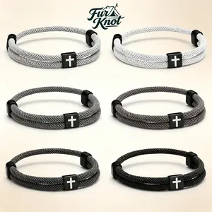 Braided Cross-Knot Bracelet – Fully Adjustable Rope Bracelet for Men – Comfortable Daily Casual Wear – Birthday Gift for Boyfriend, Anniversary Gift for Him.Mother's Day