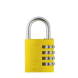 ABUS 145/40 C Aluminum 4-Dial Resettable Combination Safety Lock, Yellow Hardware Padlock, Combination Lock