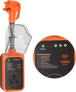 RV Surge Protector 30 Amp - 10000 Joules RV Circuit Analyzer RV Power RV Adapter Plug with  Cover LED Display for Camper Travel