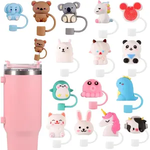 15 count Cute  Straw Cover Cap for  Cup Accessories,Simple Modern Straw Covers,10mm Straw Topper Compatible with 30&40 Oz Tumbler (#3)