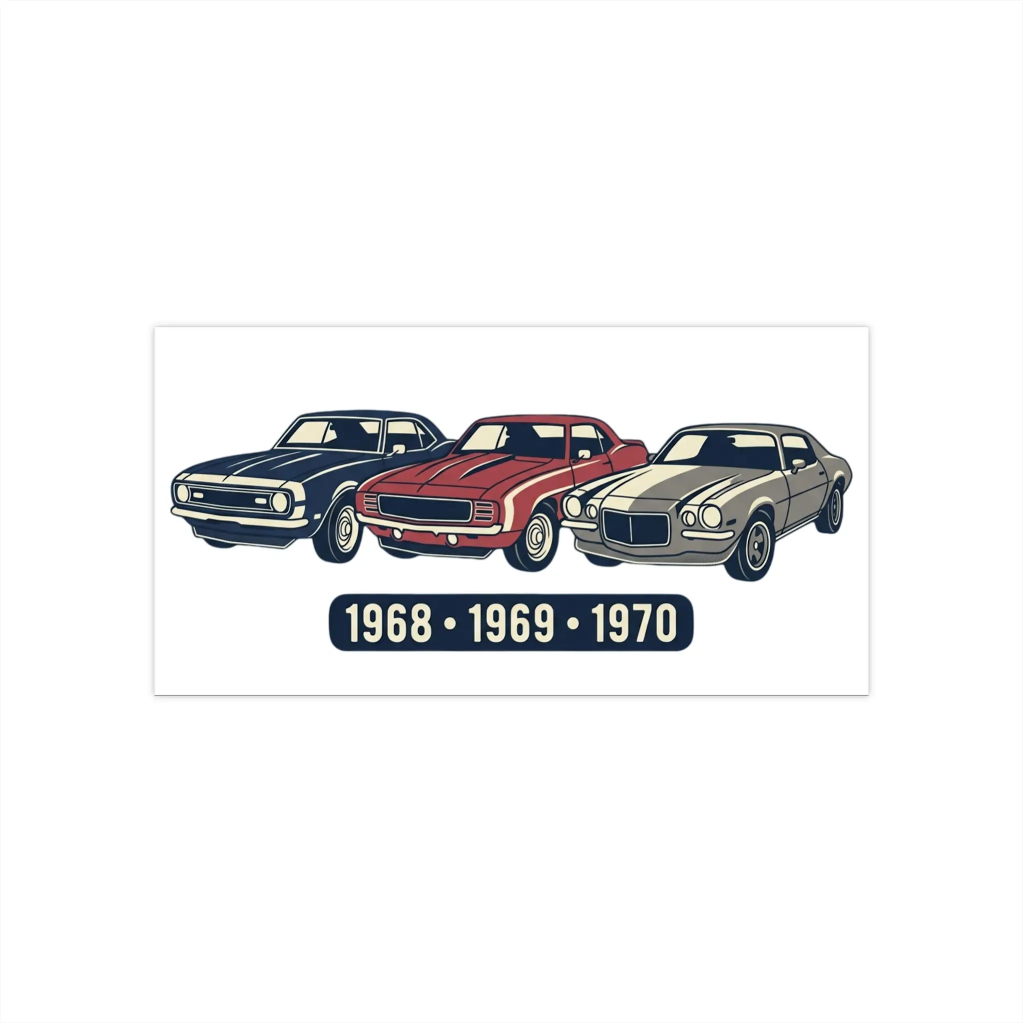 1st Gen Camaro Trio Bumper Sticker | 68, 69, 70 Muscle Car Decal | Classic Chevy Auto Accessory | Vintage Car Enthusiast Gift