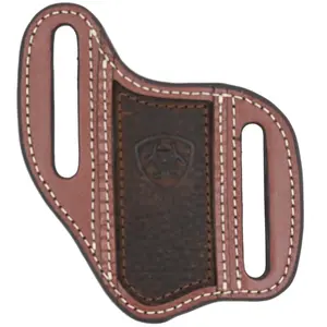 Ariat Leather Pancake Knife Sheath with Brown Shield Inlay