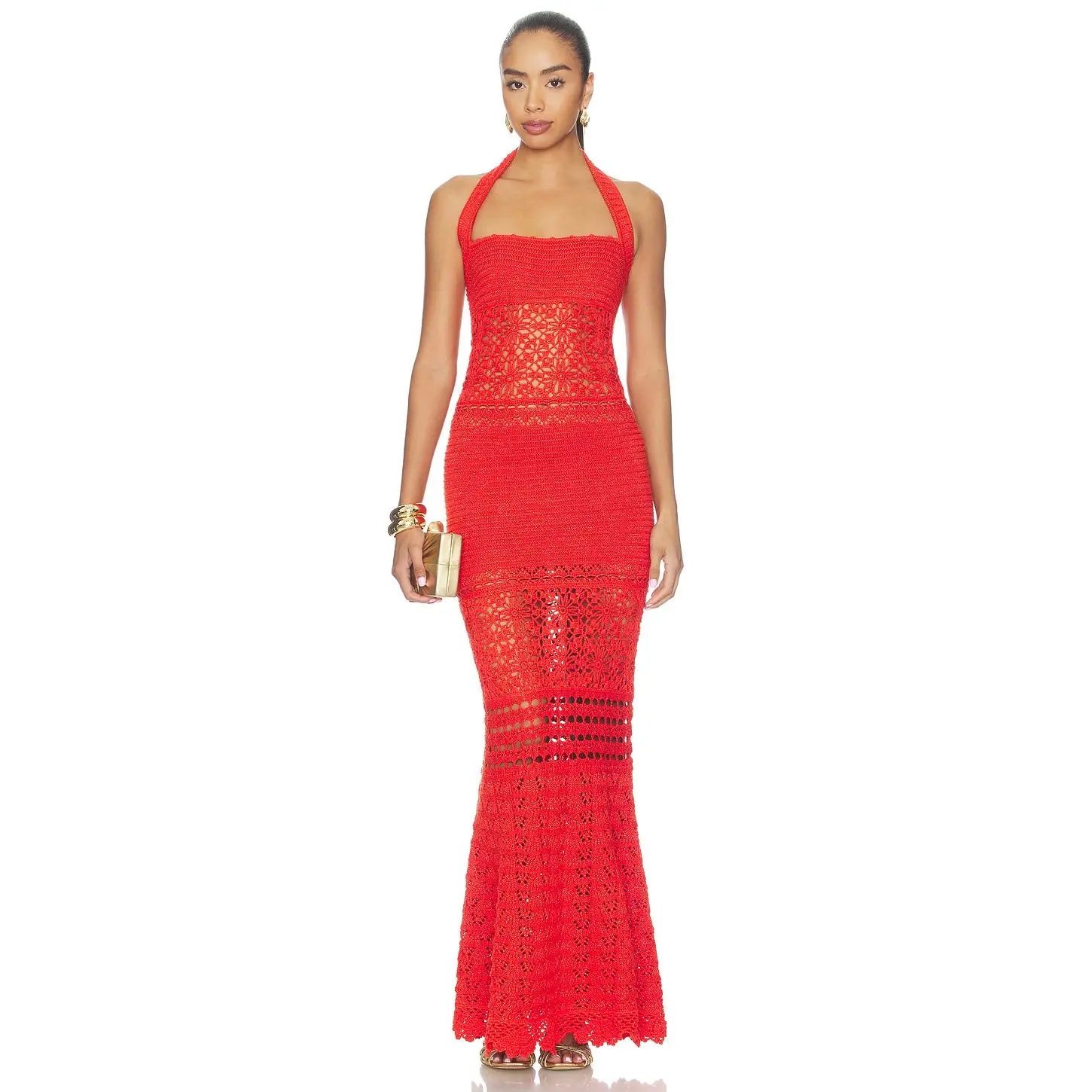 retrofete Peggie Crochet Dress in Geranium