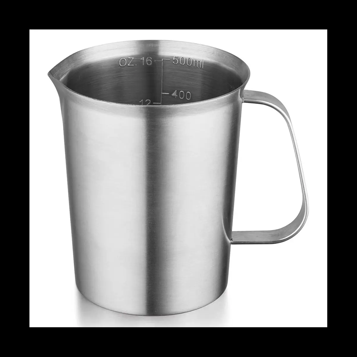 16OZ/500ML Stainless Steel Measuring Mug - Kitchen Utensil with Handle, Pour Lip, Dual Oz/ML Markings for Automotive & Motorcycle Wheels, Rims, Auto Replacement Parts, Cooking, Restaurants (Pitcher Alternative), Utensils