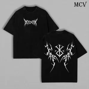 Limited Edition Brand of Sacrifice Berserk Anime Double Printed Oversize Lightweight Acid Washed Graphic Tee, Gift For anime lover