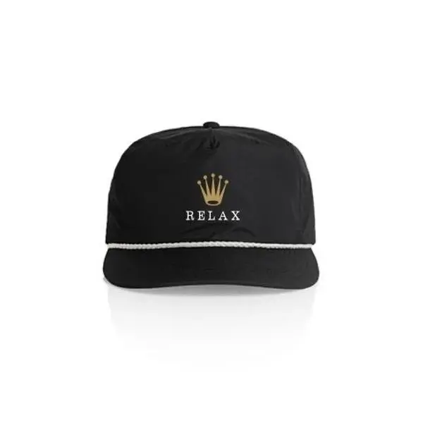 Black Color Relax Parody Adjustable Snack Back Baseball Cap