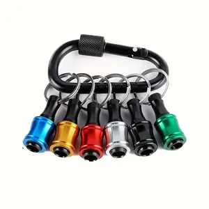 6 Color Drill Extension Bit Holder, 1/4inch Hex Shank, Aluminum Alloy Screwdriver Bits Holder, Portable Keychain, 2026 Upgraded, Screwdriver Bit Clip