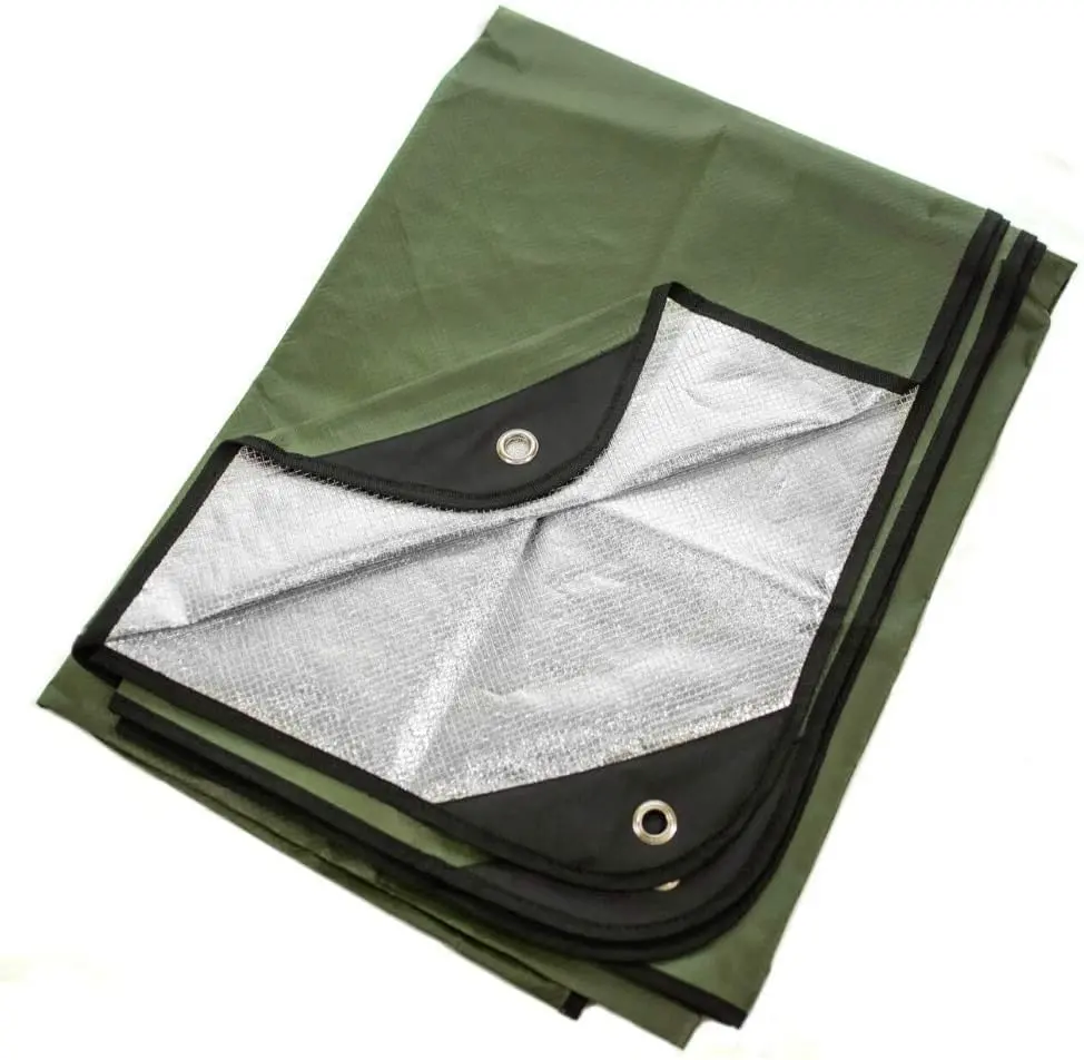 Outdoor emergency thermal blanket, cold-proof, waterproof, windproof survival blanket, reusable first aid blanket, essential for outdoor camping