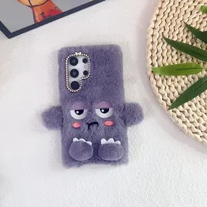 Trendy 3D Cute Monster Phone Case for Samsung Galaxy Series, Warm Handheld Design, Perfect for Autumn Winter Season