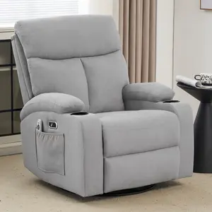 Power Swivel Rocker Recliner Massage Chair for Adults, Electric Rocking Recliner Glider Chairs for Living Room  Comfort Steel Daily recliner  chair massage  recliner