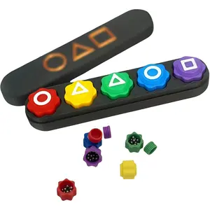 Pack of 5 Game Set with Steel Beads - Authentic Korean Jackstones, 3D-Printed Durable Plastic Shells & Weighted Design for Adults, Traditional Toss & Catch Game Gift