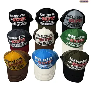 Unisex Letter Print Mesh Trucker Hat, Color Block Baseball Cap, Breathable Adjustable Streetwear Sun Hat for Men and Women, Lightweight Snapback Cap for Spring Summer Travel, Driving, Beach, Outdoor Sports and Everyday Casual Wear