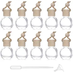 Essential Oil Diffuser Bottle,10 Pack  Air Freshener Bottle Empty Hanging Perfume Bottle  Decor Accessories Auto Window Ornament (round)