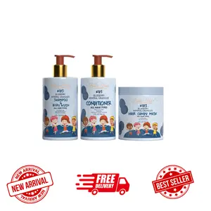 Baby Hair Kids Vegan Blueberry Shampoo & Body Wash, Conditioner & Hair Candy Mask daily haircare