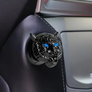 Car Start Button Cover, Button Start Button Cover, Universal Engine Start and Stop Button Cover Aluminum Alloy