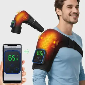 Heated Shoulder Massager, Phone-control 7 Heat Settings, 3 Vibration Intensity Modes, 3 Timer Shoulder Heating Pad For Sports Frozen-Shoulder Ideal Chrismas Gift,Heating Pad, Portable Heating Pad