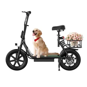 Electric Scooter for Adults with Seat and App, 48V 10.4Ah Battery, Top Speed 22 mph, Driving Range 21-27 Miles, App Control,Pet-Friendly Design with Rear Basket