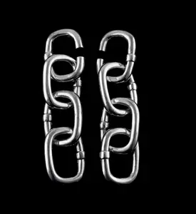 OG Chain Link White Brass Ear Weights