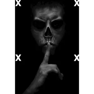 Phantom skull- Be quiet- Airbrush stencil