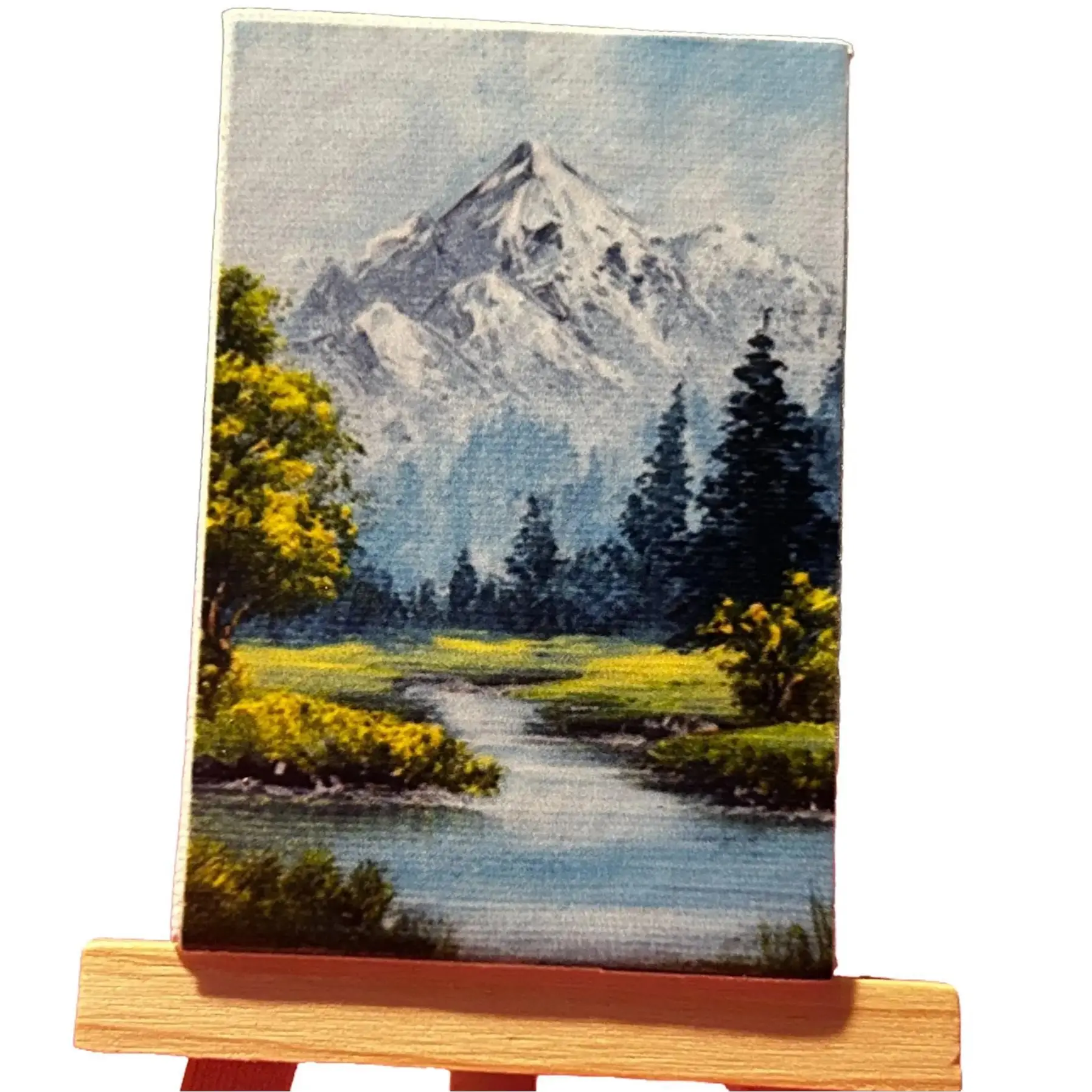 Mini Canvas (Mountain Scene Vertical) Decor Artwork 2."x3"
